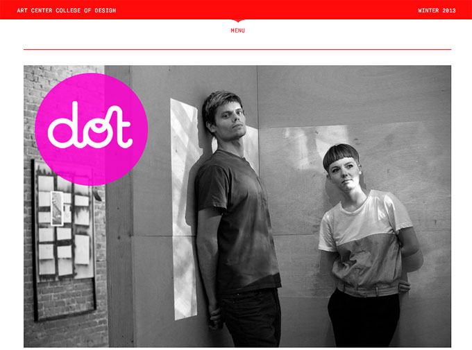 DOT magazine site with navigation off 